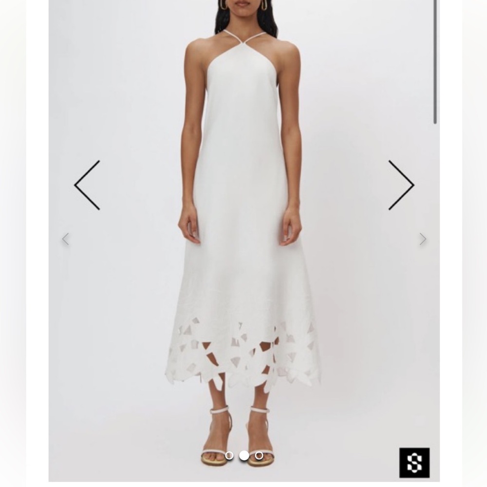 Jonathan Simkhai White Eyelet Backless Dress